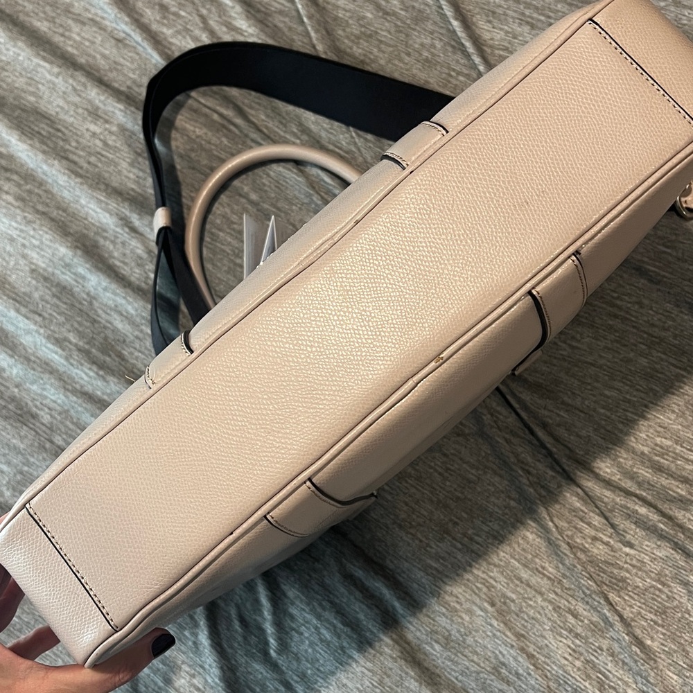 Coach Slim Brief in Crossgrain Leather Laptop Bag - Grey Birch - Picture 10 of 10
